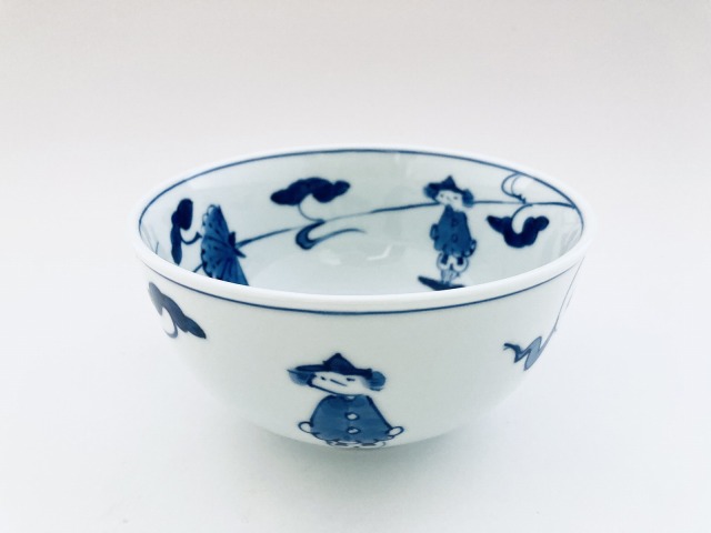 mo牡丹帆船玉渕4.5寸丼 しん窯 青花