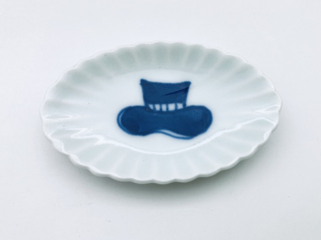 異人さんの帽子菊割箸置き しん窯青花