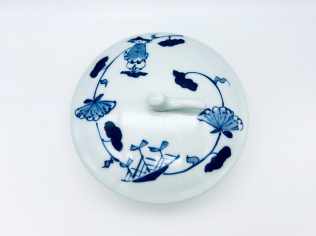 牡丹唐草異人 蓋物　しん窯青花 限定商品