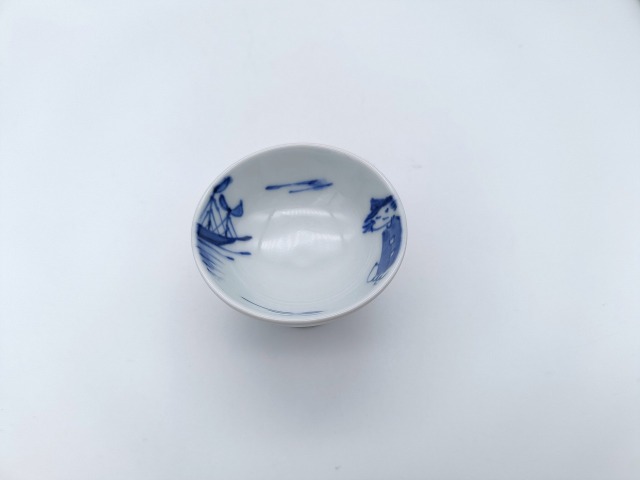 濃マント異人_高台盃　しん窯青花　限定商品