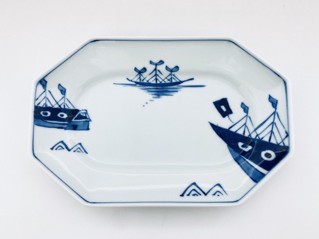 藍水　スズランの角皿　5枚セット sa-08021_06.jpg