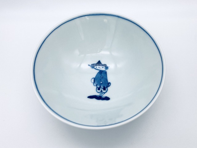 濃マント異人4.0浅飯碗 しん窯 青花 限定商品