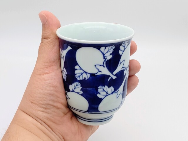 濃茄子文反長湯呑(大)