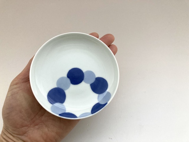 中国定窯柿釉印花文小皿 中国定窯柿釉印花文小皿