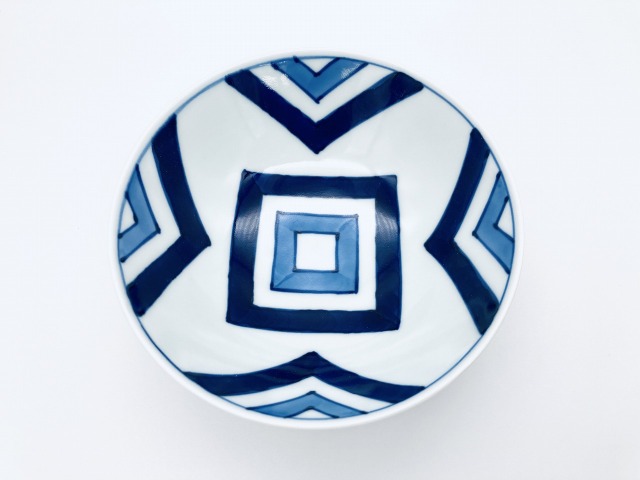 ★しん窯青花★飯碗４客NO26NO9NO11まとめ出品 五人異人3.8寸丸飯碗 しん窯 青花