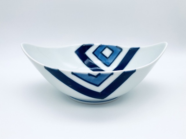 有田焼 青花 舟型中鉢 EDO