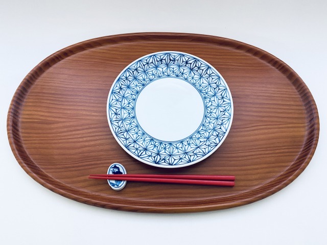 渕麻の葉玉渕7寸皿 しん窯青花限定商品