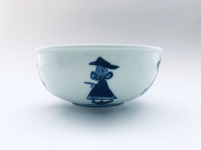 中国古玩 青花蓋物 幅11.8㎝ 東Y6-1205②タトチ 五人異人玉渕6寸鉢 しん窯青花