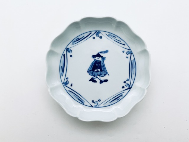 クラシックシリーズ 紅毛青花八方割５寸皿