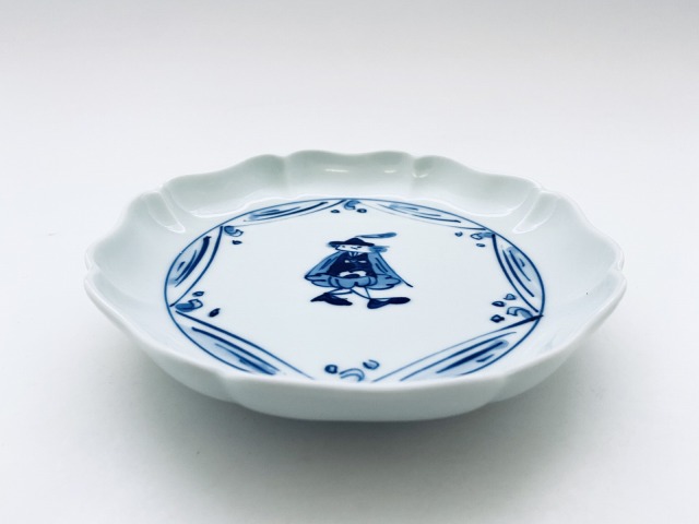 クラシックシリーズ 紅毛青花八方割５寸皿