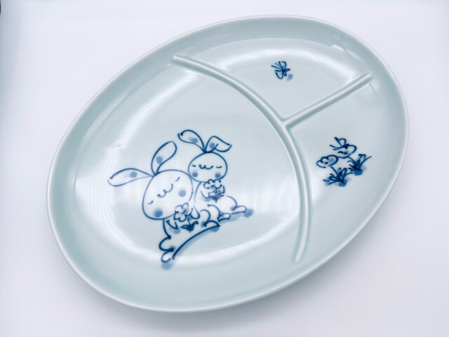 花うさぎ仕切皿