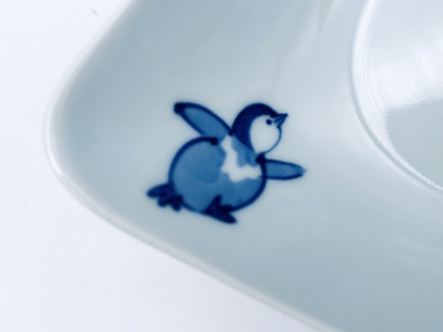 ペンギン舟型中鉢(大) しん窯青花 限定商品