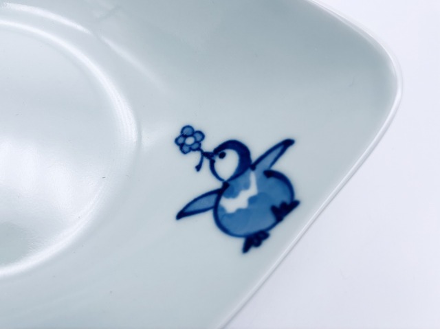 ペンギン舟型中鉢(大) しん窯青花 限定商品