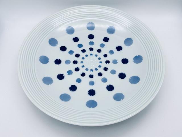 渕しのぎ水玉皿(大) しん窯青花匠