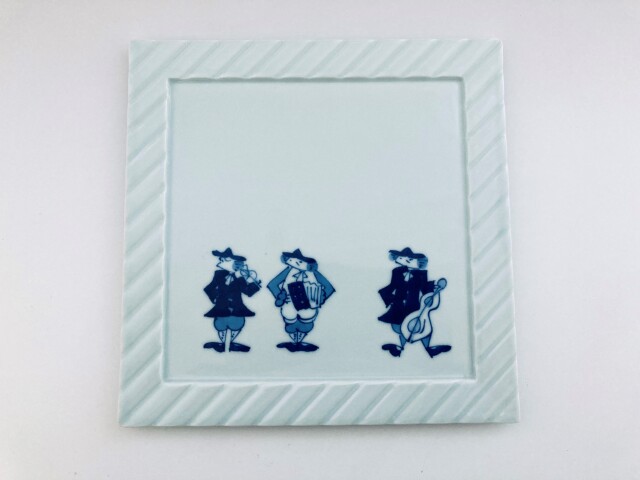 moハーモニーストライプMプレート しん窯青花