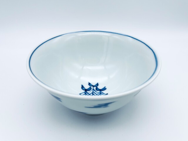 二人異人3.5寸反飯碗 しん窯 青花