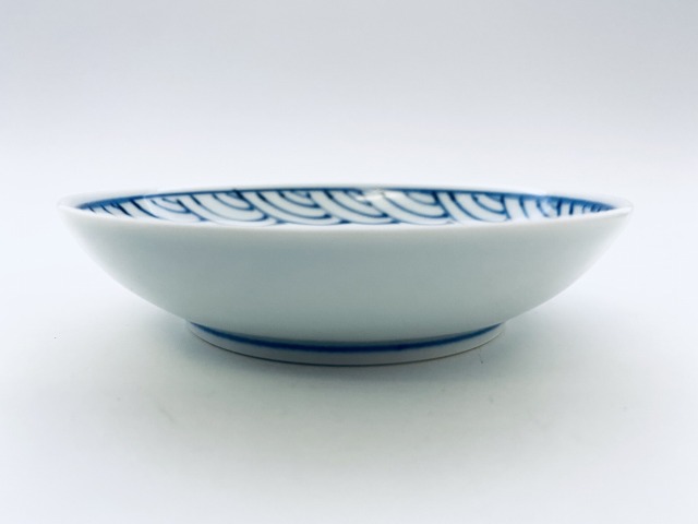 港ロマンオランダ船3.6寸深小皿 しん窯青花