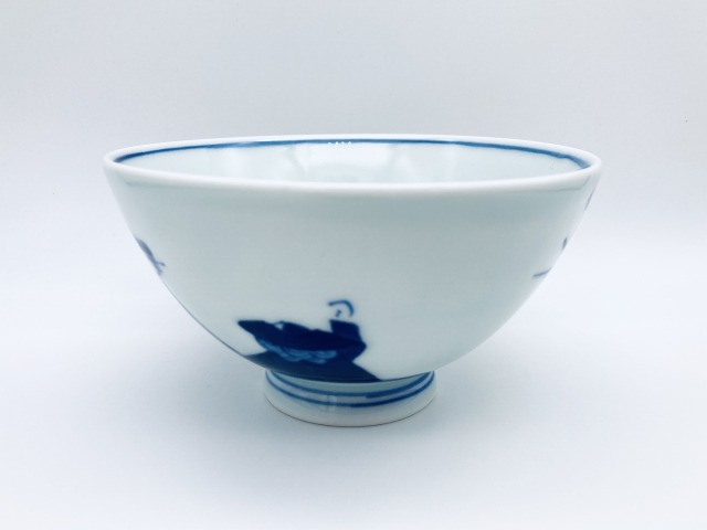 青花茶碗2点 異人群標準飯碗 しん窯 青花 限定商品