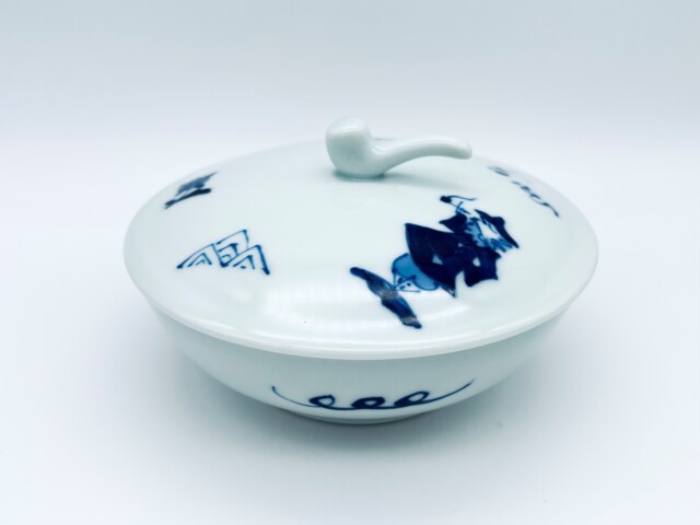異人づくし蓋物 しん窯青花 限定商品