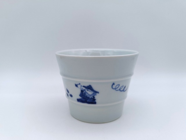 異人づくし　線段そば猪口　しん窯青花　限定商品