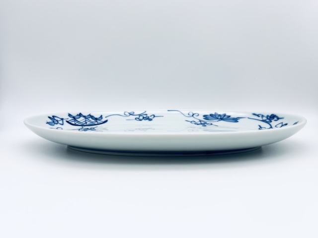 唐草異人小判幅広焼皿