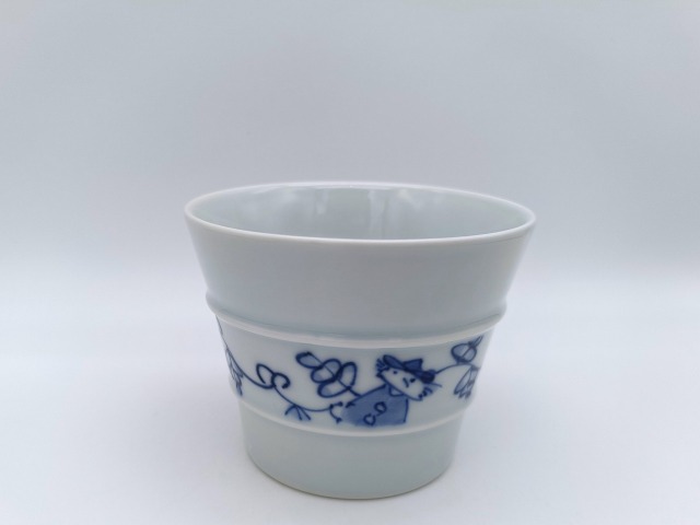 唐草異人　線段そば猪口　しん窯青花　限定商品