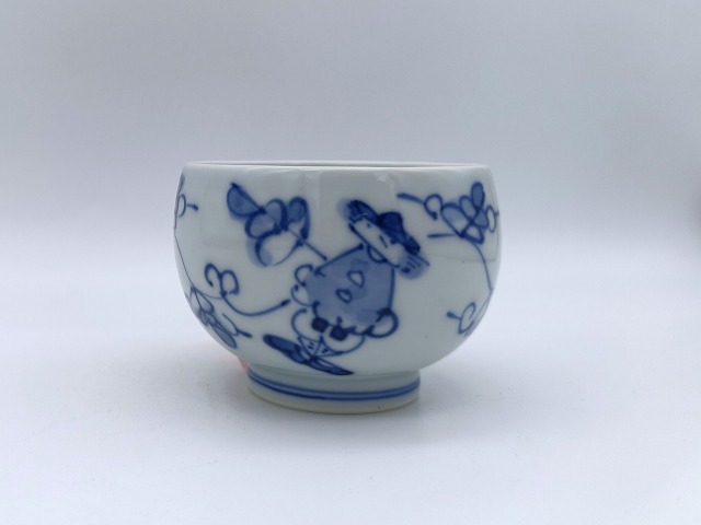 唐草異人　つぼ型湯呑　しん窯青花　限定商品