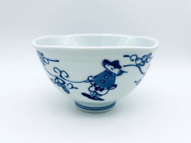 唐草異人四角丼(小)しん窯青花 限定商品