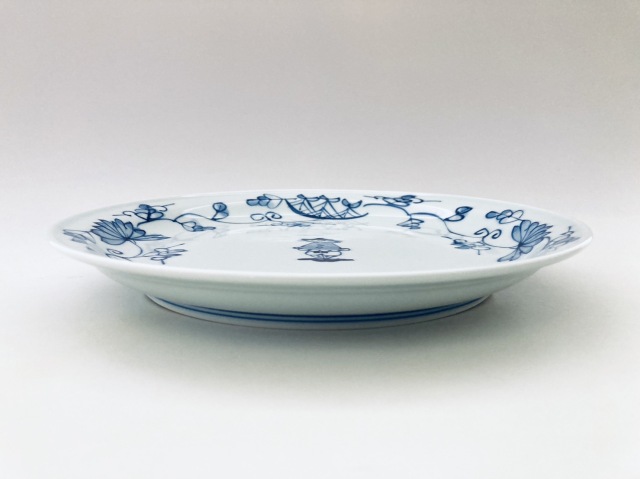 唐草異人玉渕8寸ミート しん窯青花