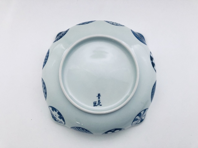 中国 青花 四君子文 四方鉢 時代箱付 M R6432 青花匠 丸文四角鉢 数量限定