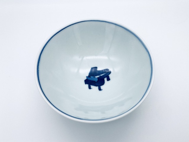 メロディ ピアノ4.0浅飯碗 しん窯 青花 限定商品