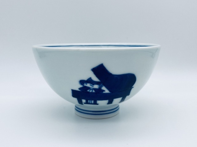 二重奏 3.8寸丸飯碗 しん窯青花