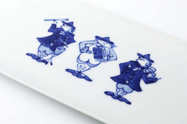 ★しん窯青花★長皿 長崎紋八角長角皿 しん窯 青花