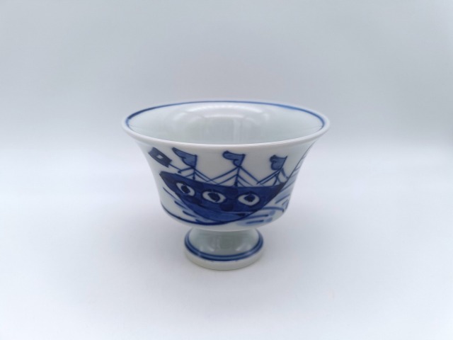 オランダ船　反高台小付　しん窯青花　限定商品