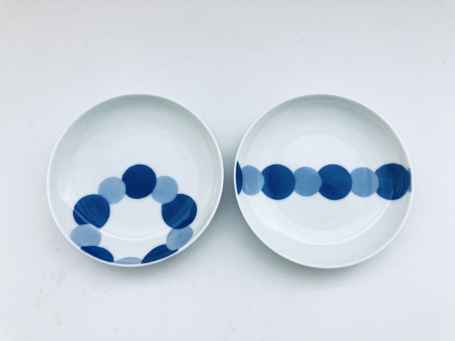 濃丸文小皿ペア しん窯青花匠