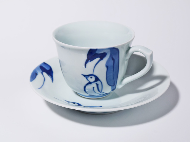 G0908-1★ COPEN HAGEN 青と白の花柄 蓋付き Royal Copenhagen Blue Flower Cup and Saucer/ロイヤルコペンハーゲン