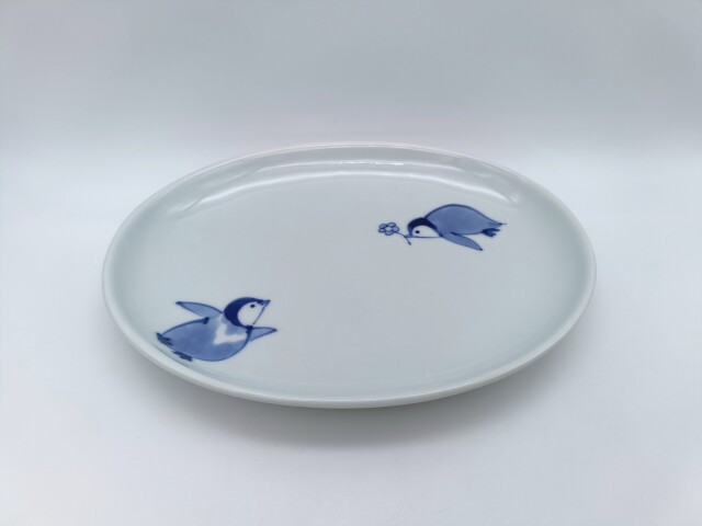 はなちゃんペンギン小判銘々皿 しん窯青花