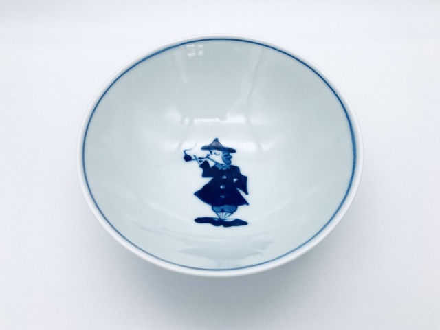 パイプ異人4.0浅飯碗 しん窯 青花 限定商品