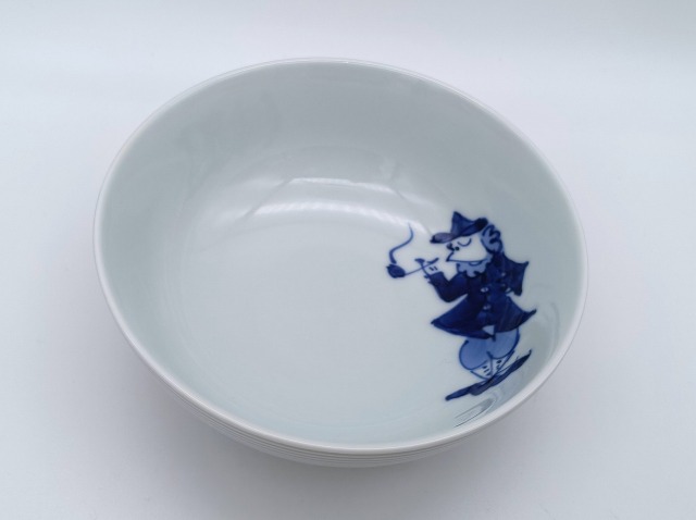 パイプ異人　（線彫）４寸ボール　しん窯青花　限定商品