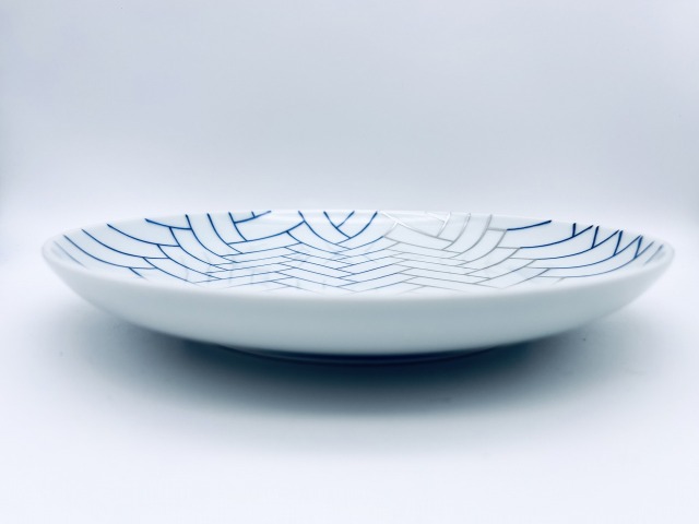 プラチナ彩網代文皿21cm