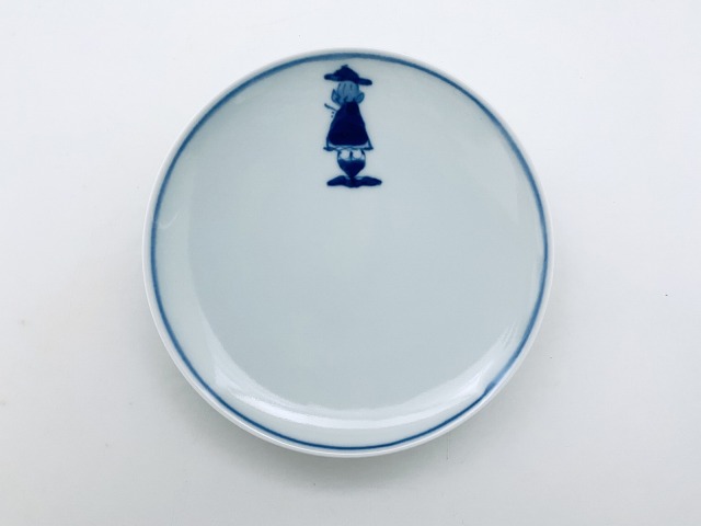 mo後姿丸銘々皿 しん窯 青花