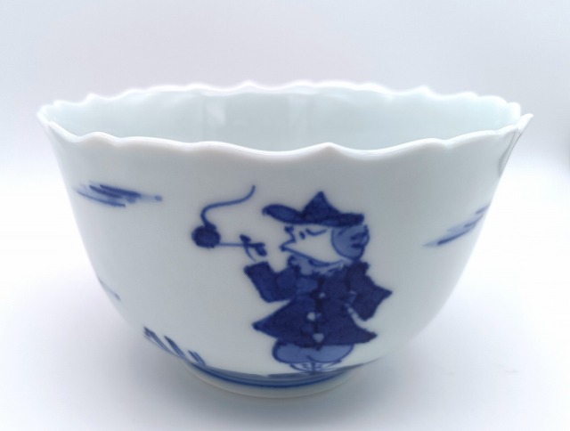 二人異人　桔梗渕深丼 しん窯青花　限定商品