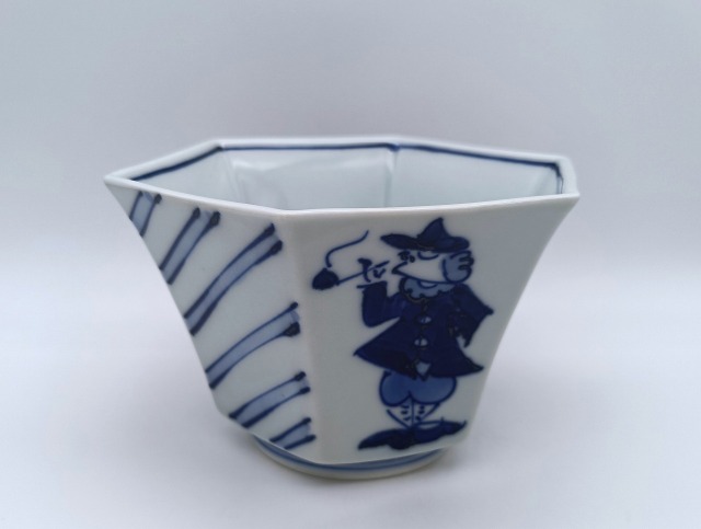 三人異人 六角小鉢　しん窯青花　限定商品
