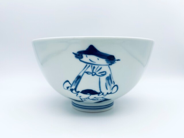 三人異人5寸深丼 しん窯 青花