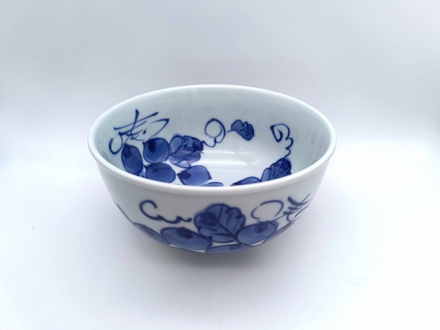 ぶどう玉渕4.5寸丼 しん窯青花