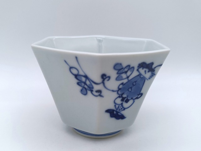 唐草異人　六角小付　しん窯青花　限定商品