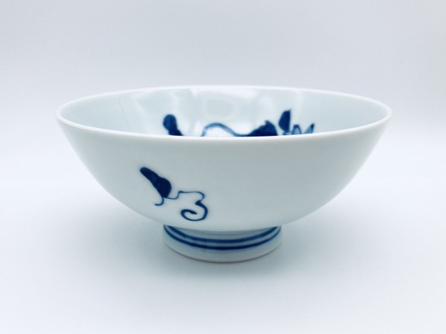 鉄仙花京平飯碗 しん窯 青花 限定商品