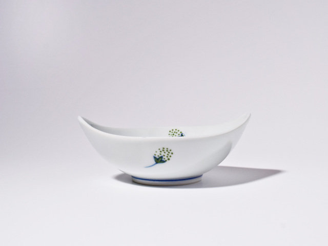 つるいちご(緑)舟型小鉢