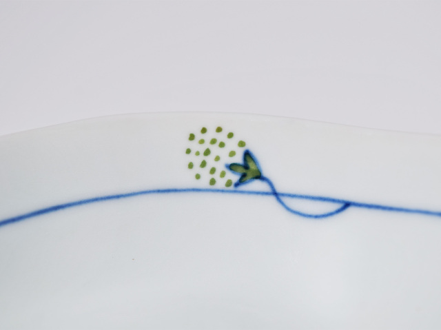 つるいちご(緑)舟型小鉢