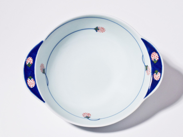 赤)つるいちご耳付小丼 しん窯青花匠